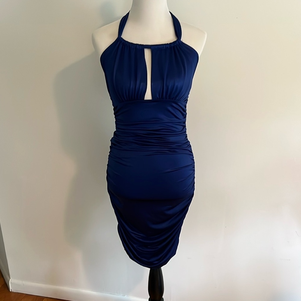 EUC Kitty Sexy Yet Classy women’s Blue halter Blue Dress